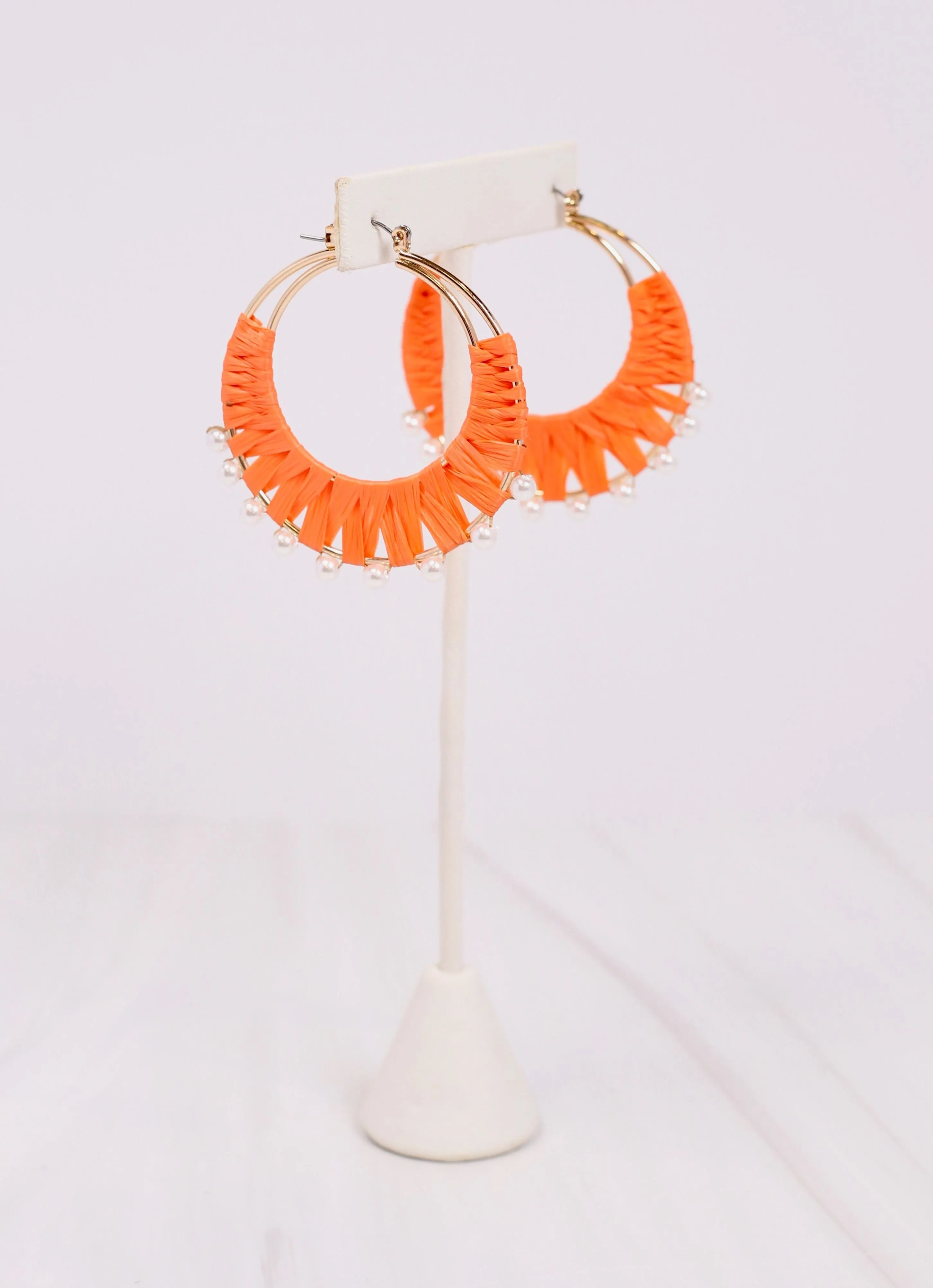 Melvin Pearl Wrapped Earring ORANGE