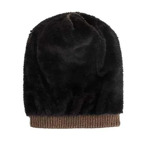 Men Women Winter Warm Coral Fleece Thicken Beanie Caps