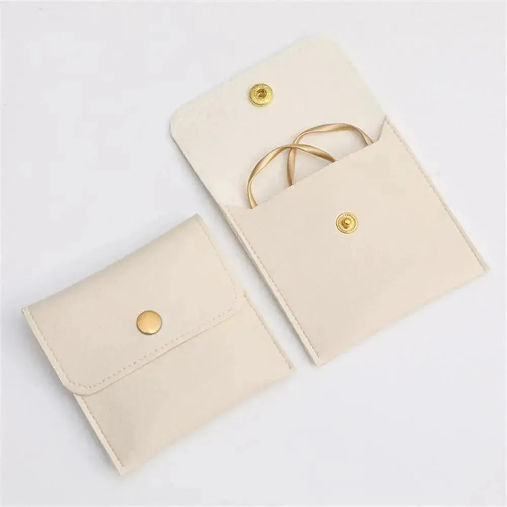 Microfiber Necklace Storage Bag Bracelet Pouch Portable Jewelry Organizer Bags Women Multi-Functional Snap Pouch New 2024