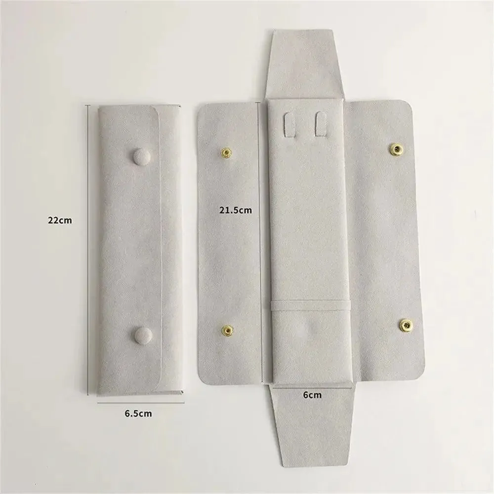 Microfiber Necklace Storage Bag Bracelet Pouch Portable Jewelry Organizer Bags Women Multi-Functional Snap Pouch New 2024