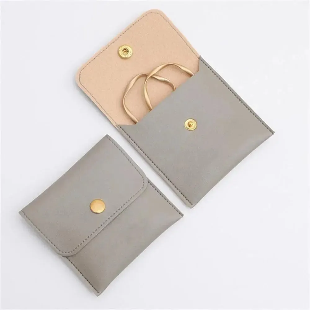 Microfiber Necklace Storage Bag Bracelet Pouch Portable Jewelry Organizer Bags Women Multi-Functional Snap Pouch New 2024