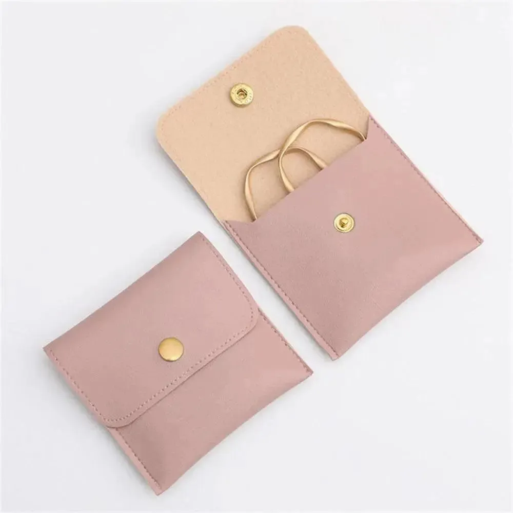 Microfiber Necklace Storage Bag Bracelet Pouch Portable Jewelry Organizer Bags Women Multi-Functional Snap Pouch New 2024