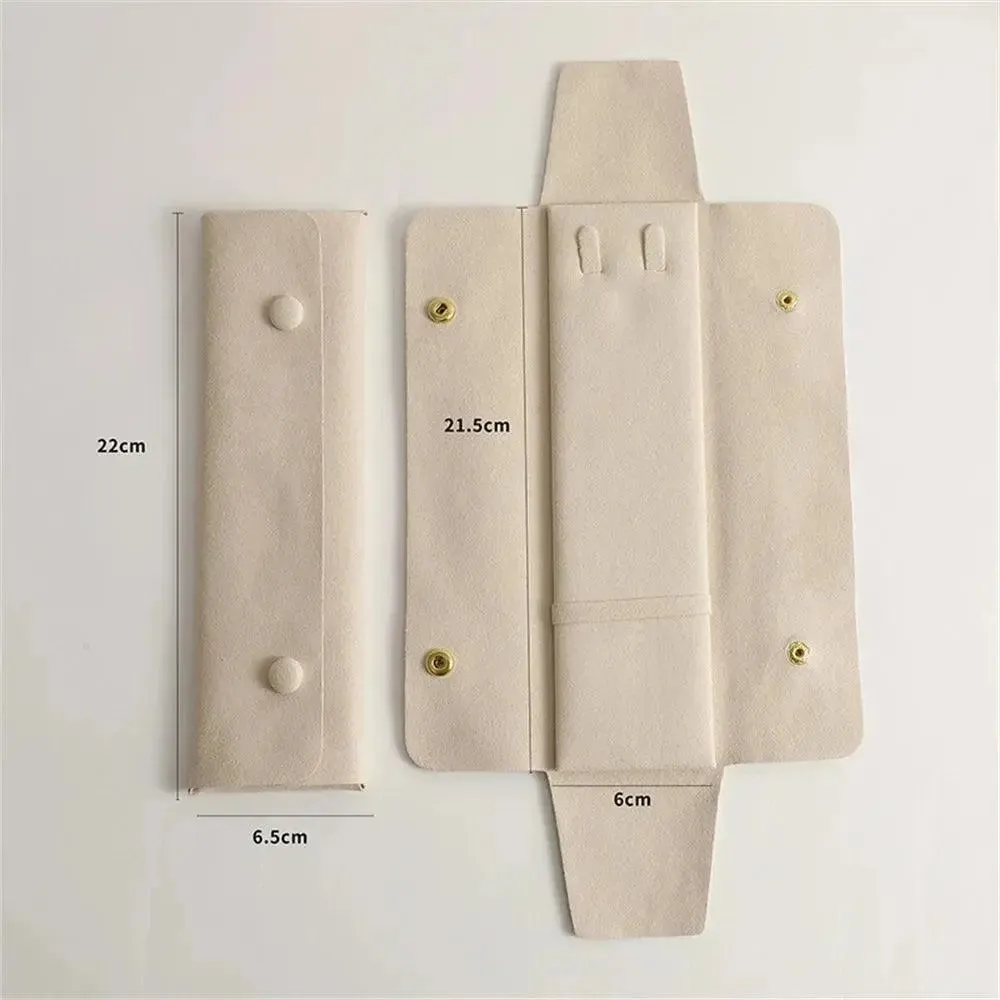 Microfiber Necklace Storage Bag Bracelet Pouch Portable Jewelry Organizer Bags Women Multi-Functional Snap Pouch New 2024