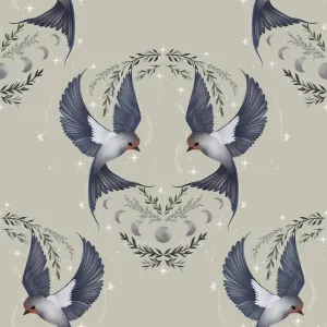 Midnight swallows top knot headband