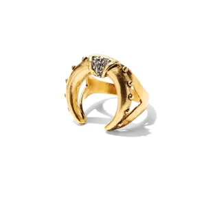Mini Crescent Ring in Gold