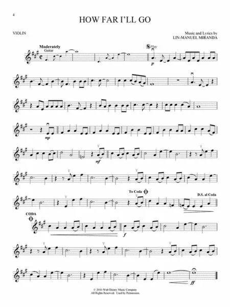 Moana for Violin with Online Accompaniments