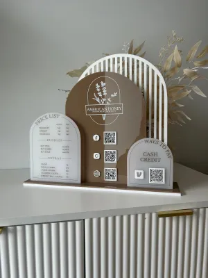 Modern Arches, Logo, 3 QR’s   Pricelist Style 1