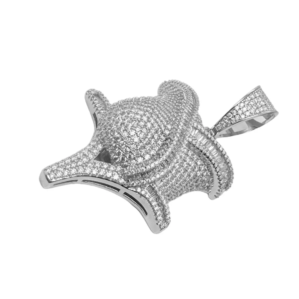 MOISSANITE Rose Flower Pendant Icy Custom Charm Mothers Day 925 Silver New