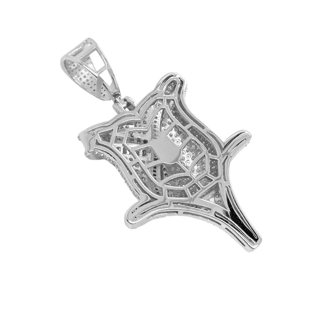 MOISSANITE Rose Flower Pendant Icy Custom Charm Mothers Day 925 Silver New