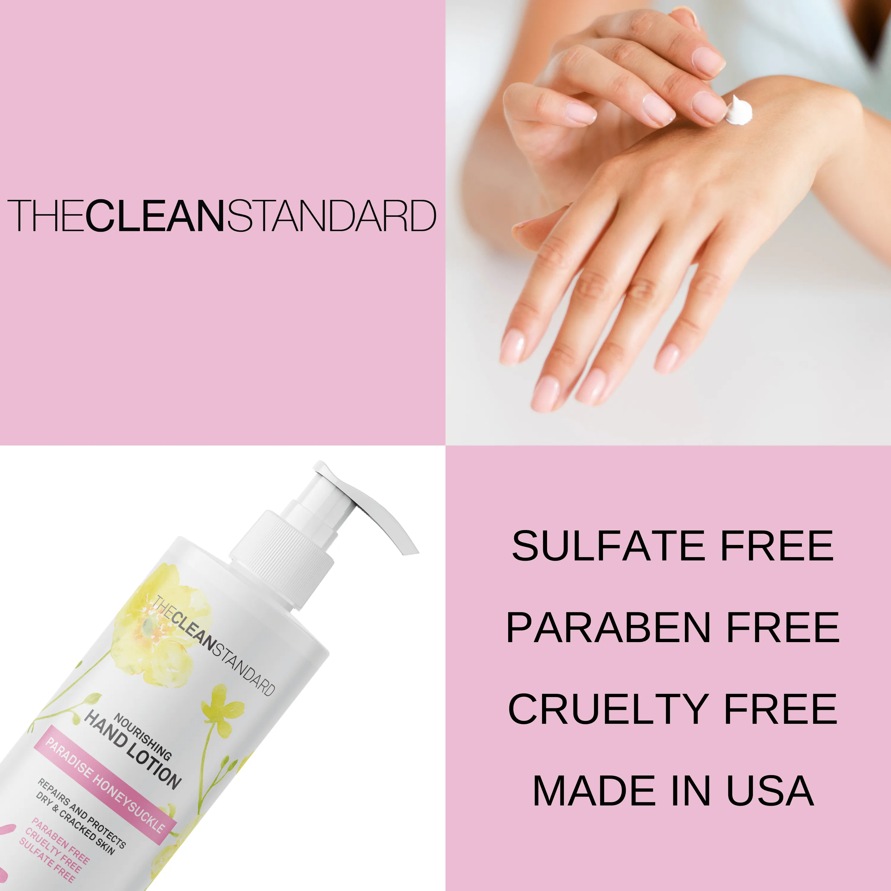 Moisturizing Hand Lotion for Dry Skin and Moisturizer with Shea Butter | Hydrating Non Greasy Hand Cream for Women and Men by THE CLEAN STANDARD | 2 Bottle Set x 16 fl oz with Lotion Pump