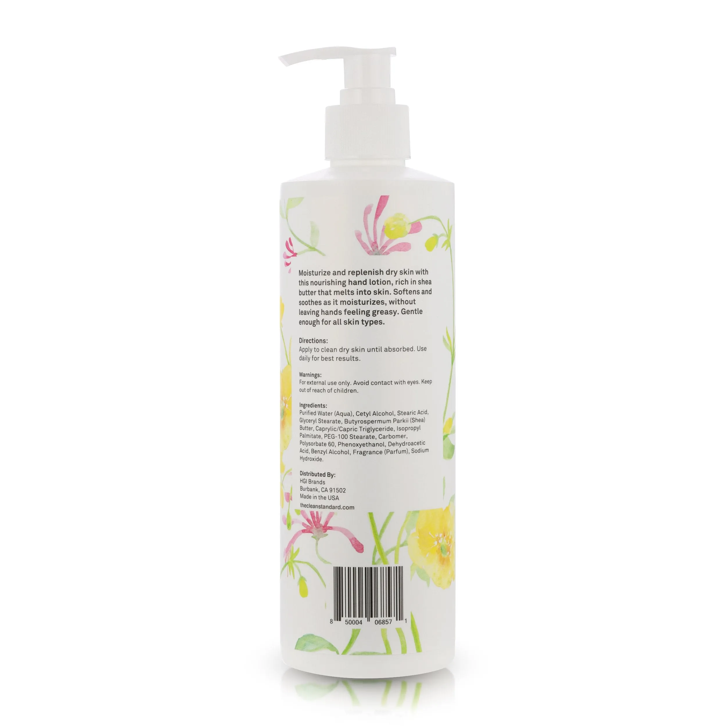 Moisturizing Hand Lotion for Dry Skin and Moisturizer with Shea Butter | Hydrating Non Greasy Hand Cream for Women and Men by THE CLEAN STANDARD | 2 Bottle Set x 16 fl oz with Lotion Pump