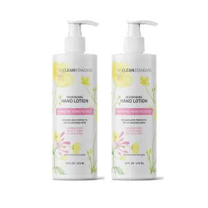 Moisturizing Hand Lotion for Dry Skin and Moisturizer with Shea Butter | Hydrating Non Greasy Hand Cream for Women and Men by THE CLEAN STANDARD | 2 Bottle Set x 16 fl oz with Lotion Pump