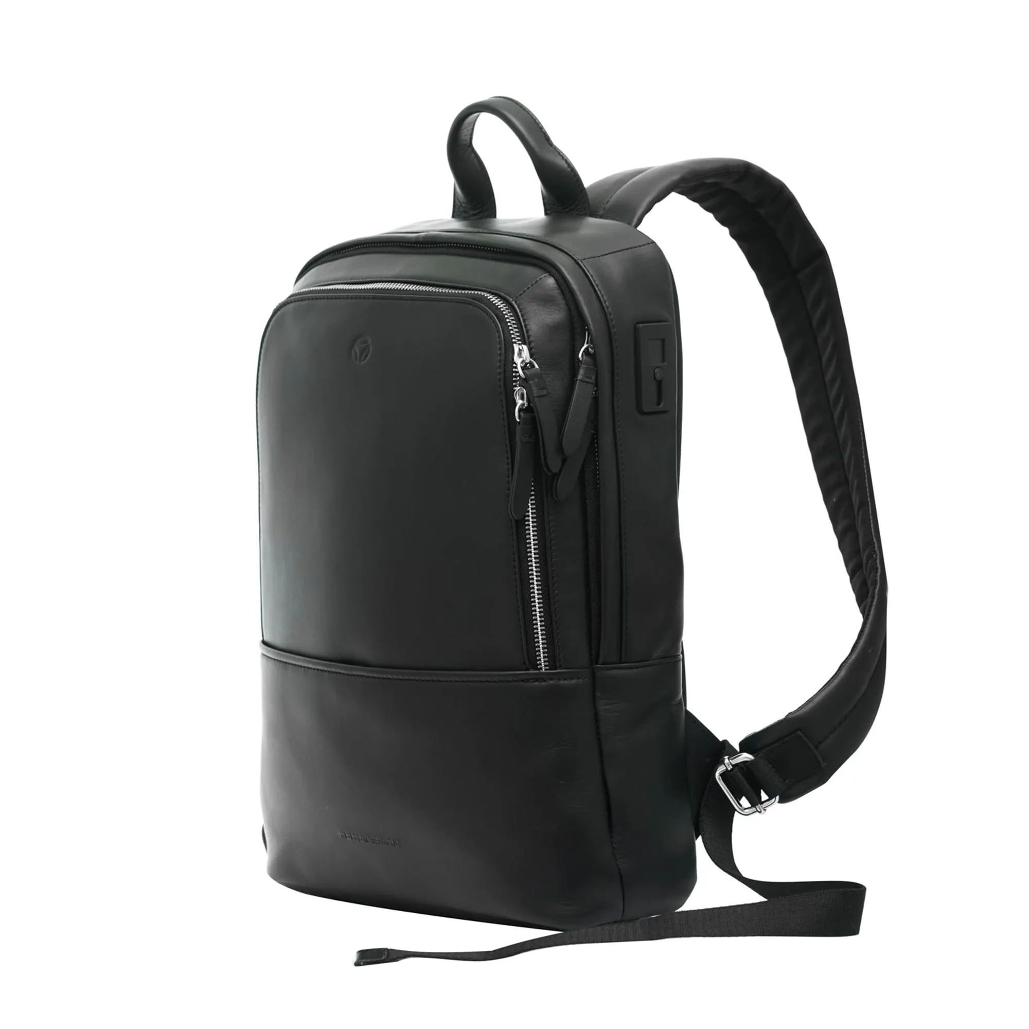 Momodesign Zaino Business Logo in pelle nera