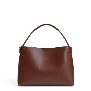 Montmartre Béatrice cognac vegetable tanned leather handbag