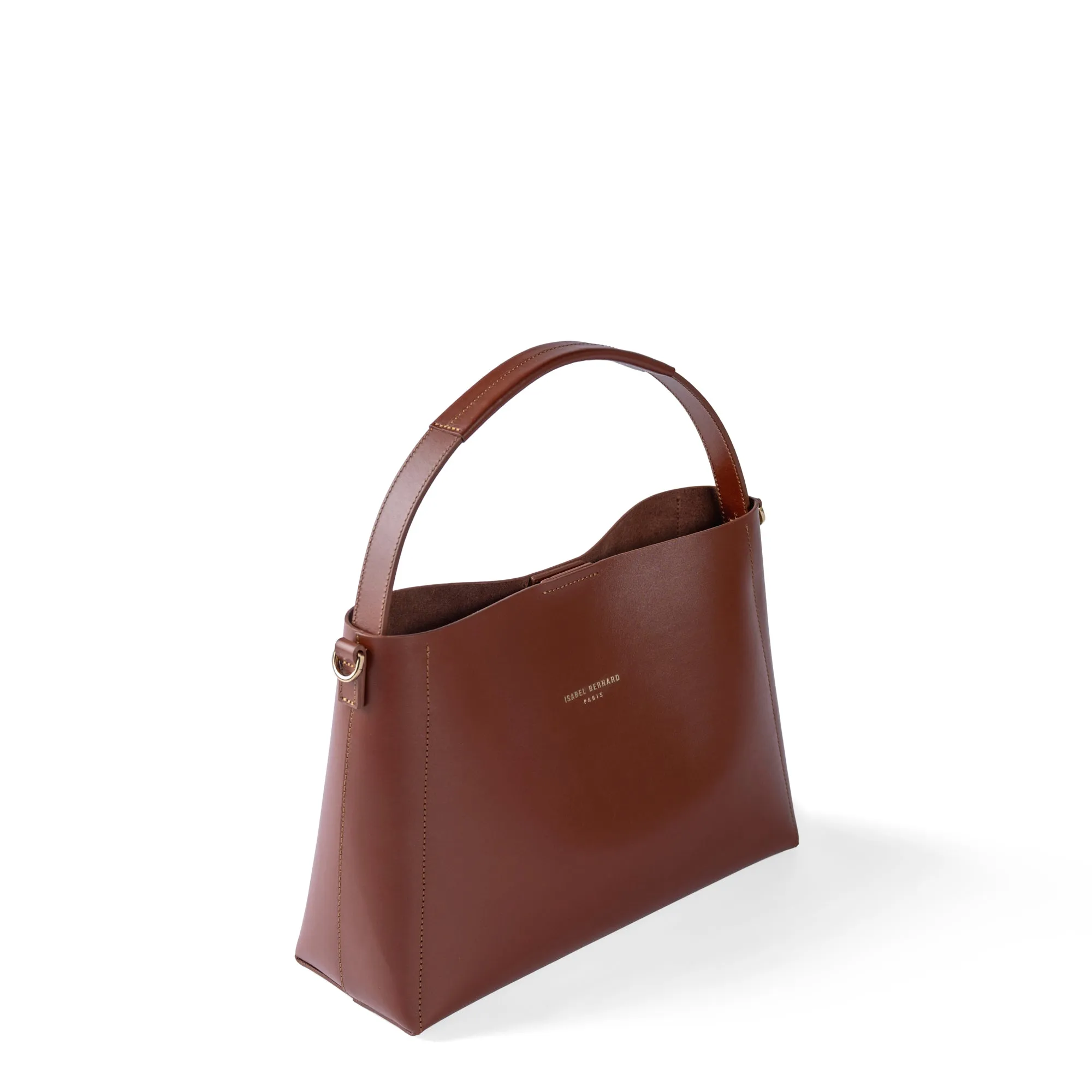 Montmartre Béatrice cognac vegetable tanned leather handbag