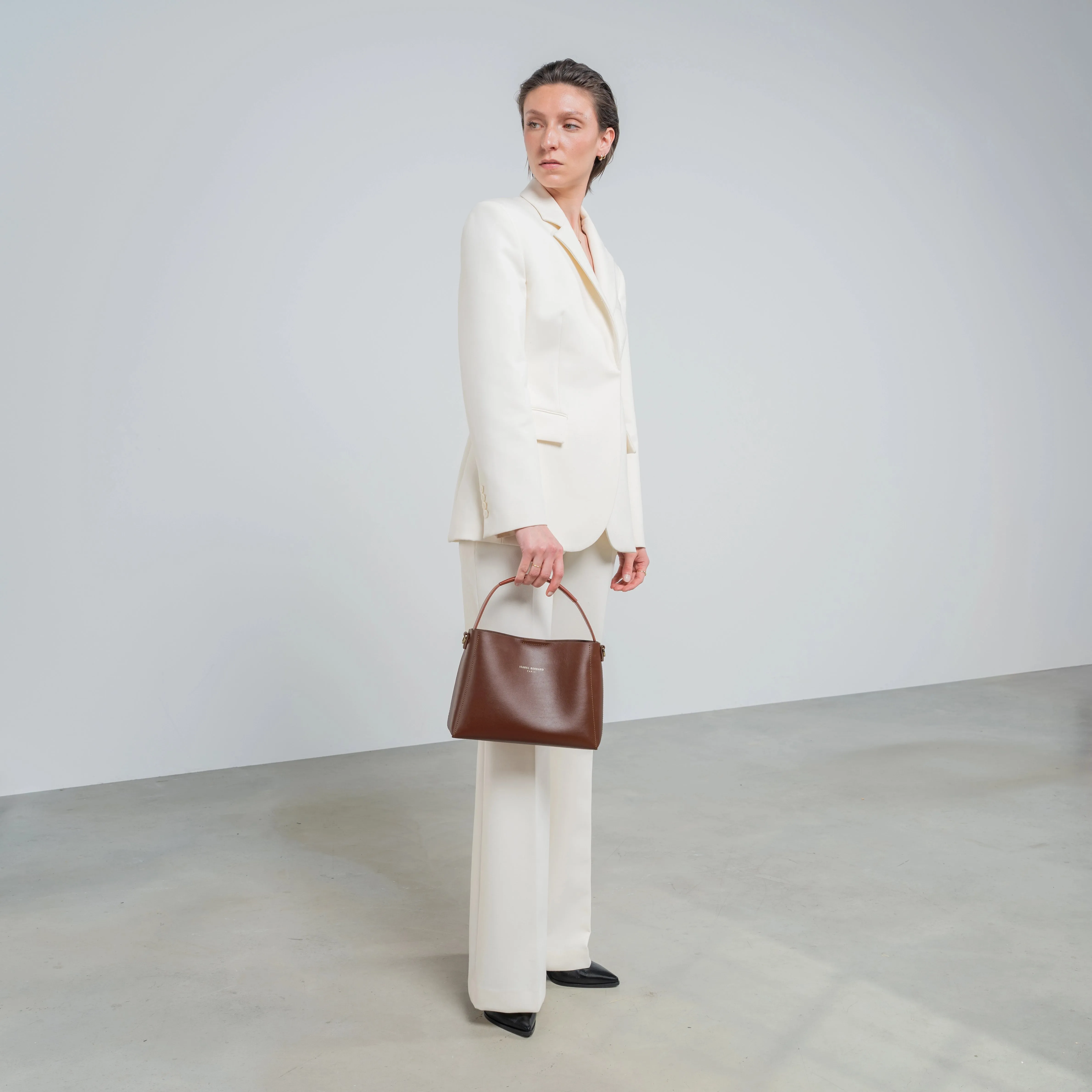 Montmartre Béatrice Midi cognac vegetable tanned leather handbag