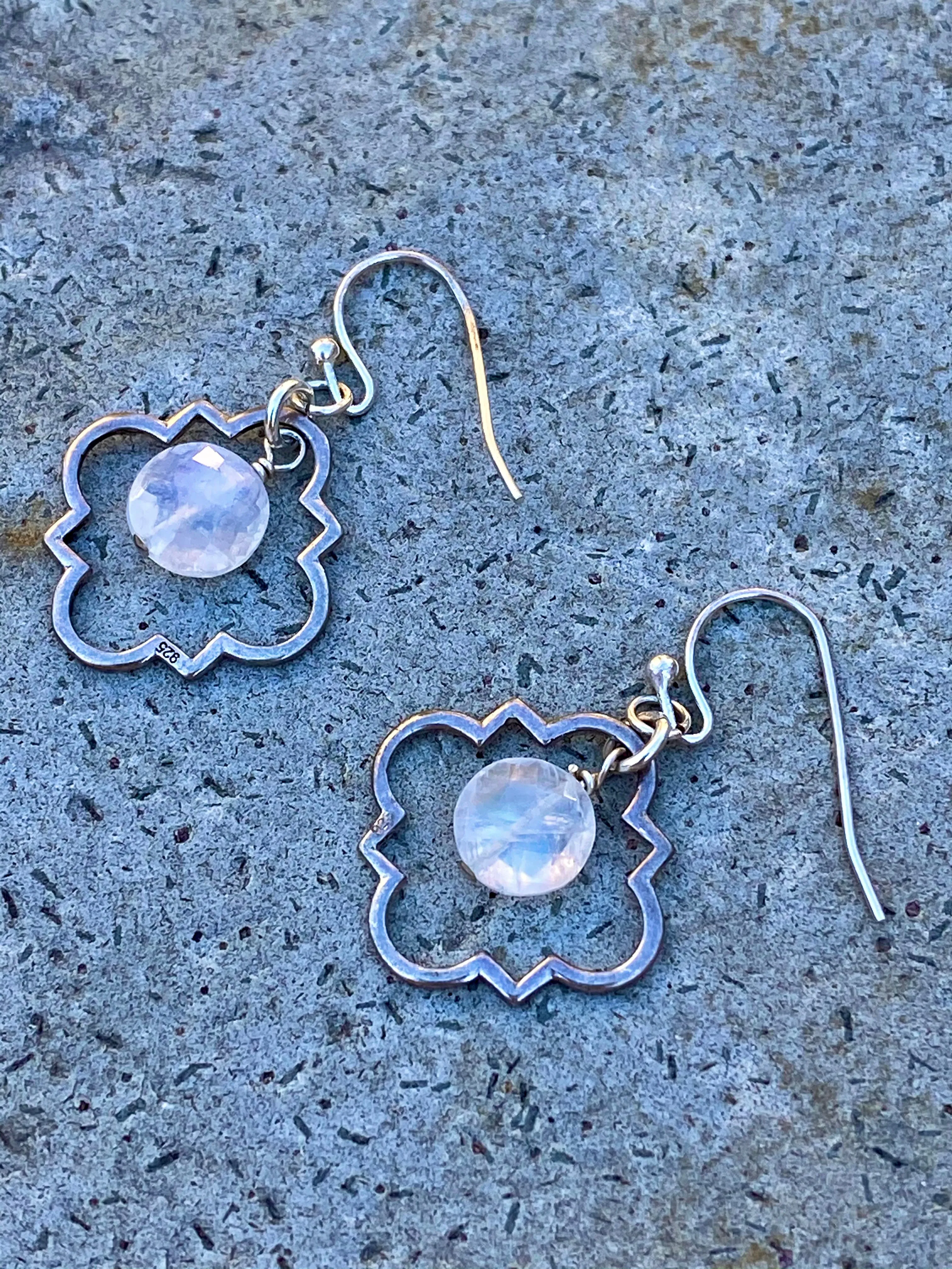 Moonstone Scroll Earring