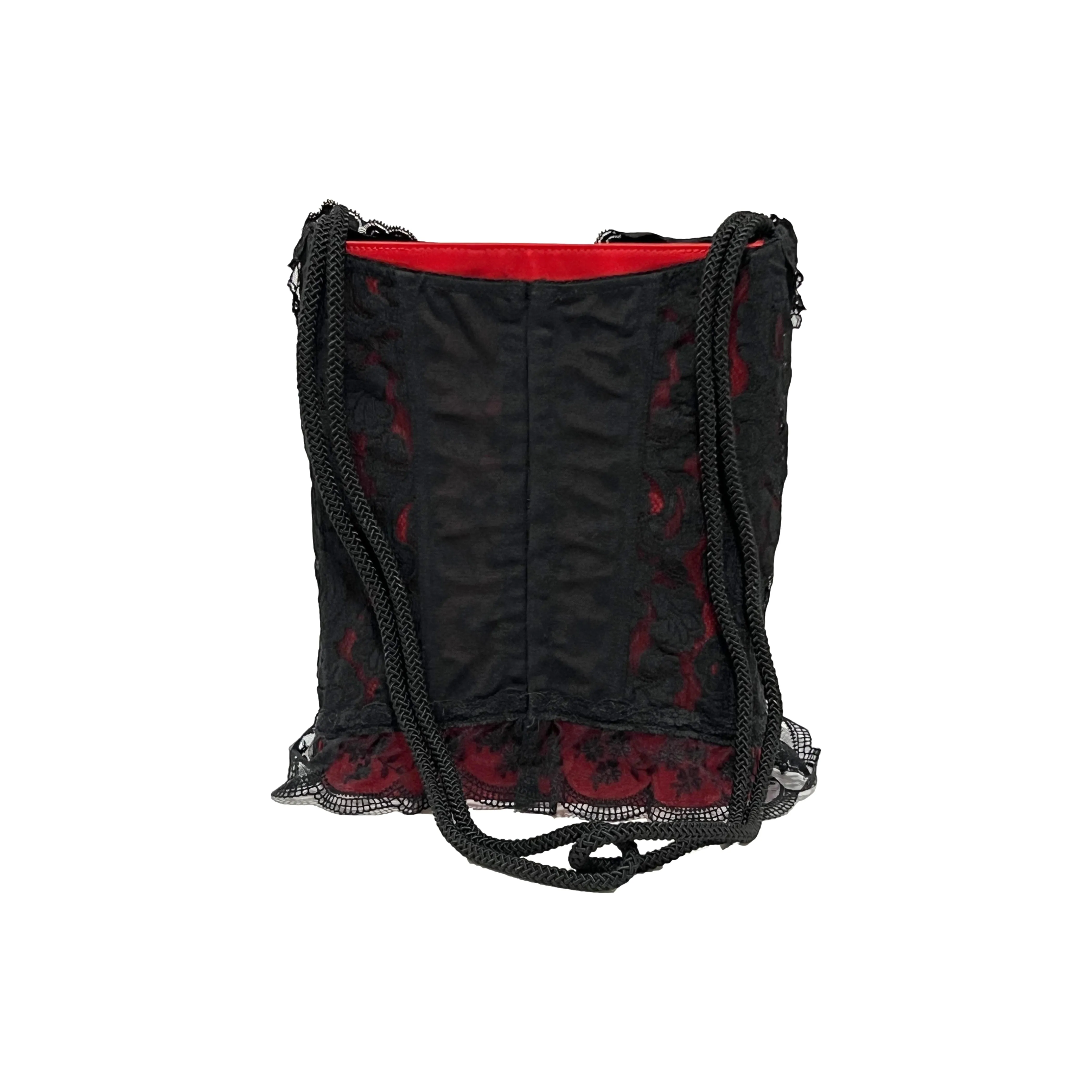 Moschino Black Lace Bustier Shoulder Bag