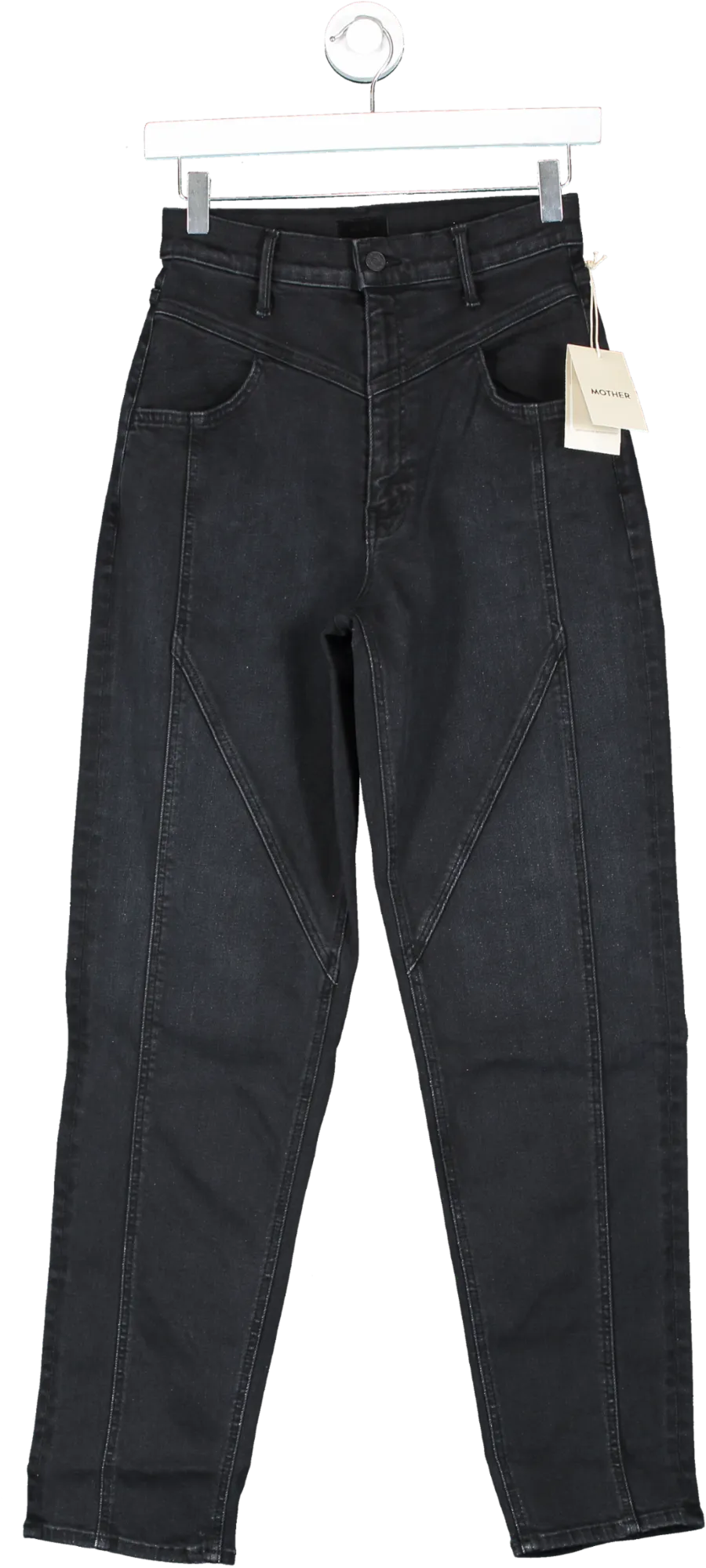 Mother Black High Waisted Pointy Study Nerdy jeans UK 6