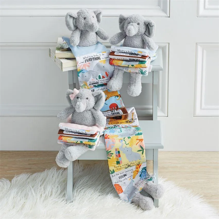 Mud Pie Plush Reading Pal - Pink Elephant
