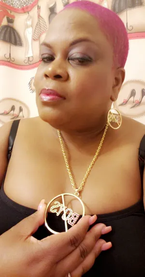 My Boys Lollipop Cut Out Fashion Studded Necklace