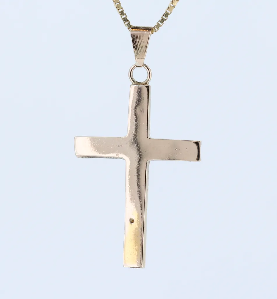 Natural Gold Nugget Cross Pendant In 14K Yellow Gold.