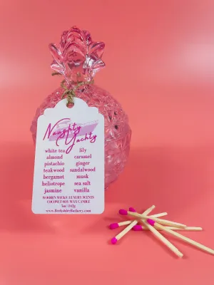 NAUGHTY YACHTY - Pink Glass Pineapple | 5oz Two Piece Wood Wick Candle