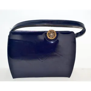 Navy Patent Brooch Purse By Caprice
