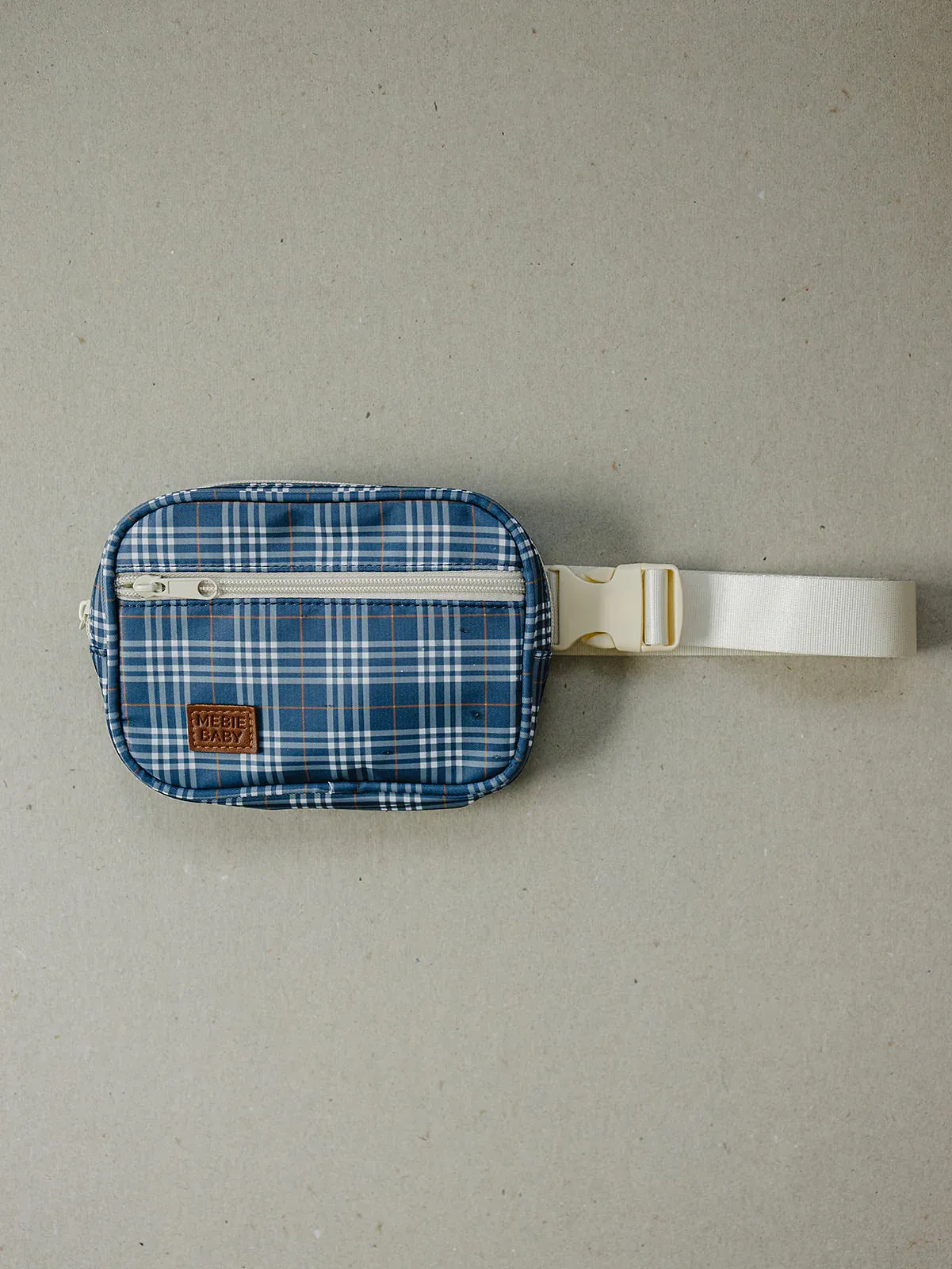 Navy Plaid Mini Fanny Pack