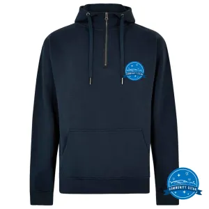 Navy Quarter Zip Hooded Top - Community Clean