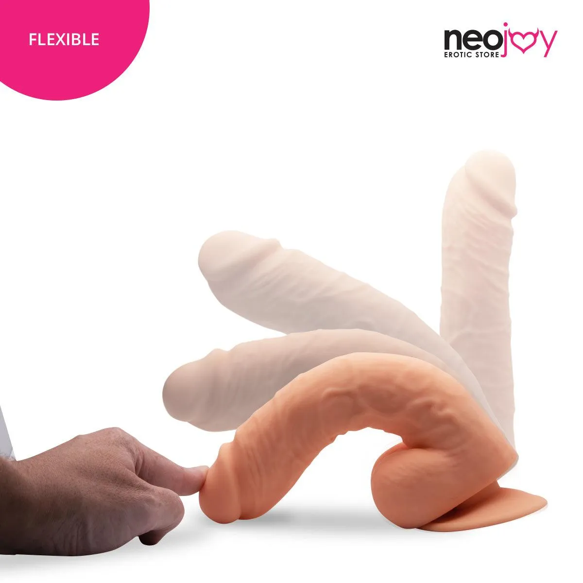 Neojoy - Banger Dildo With Strap-On Dong - Flesh - 21.4cm - 8.4 inch