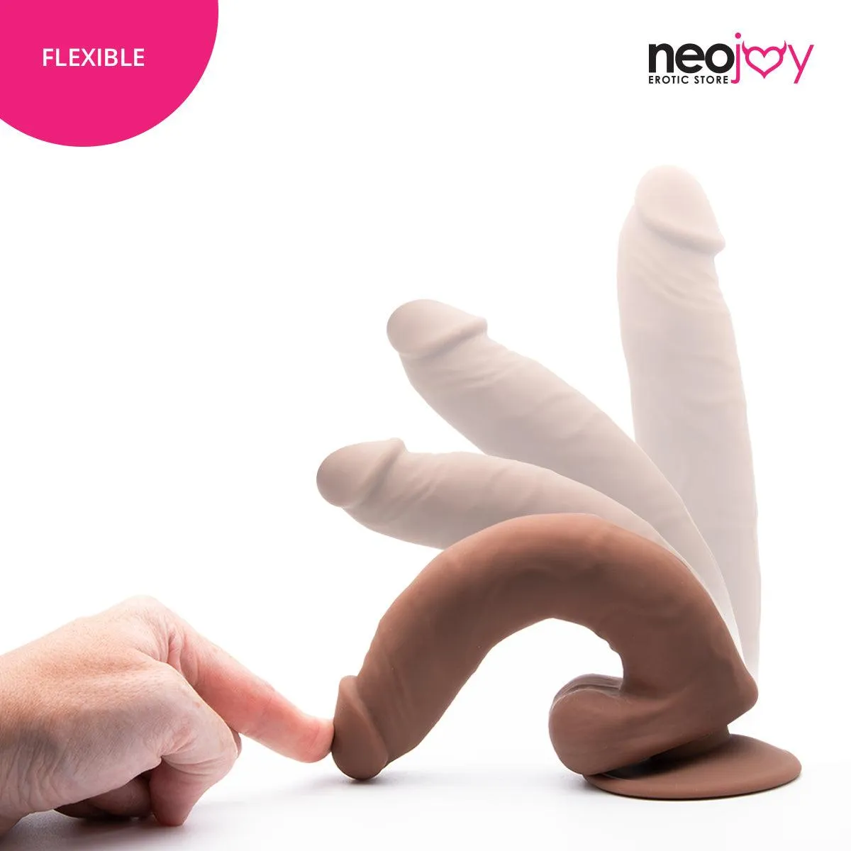 Neojoy - Bigshot Realistic Dildo With Strap-On Dong - Brown - 23.5cm - 9.3 inch