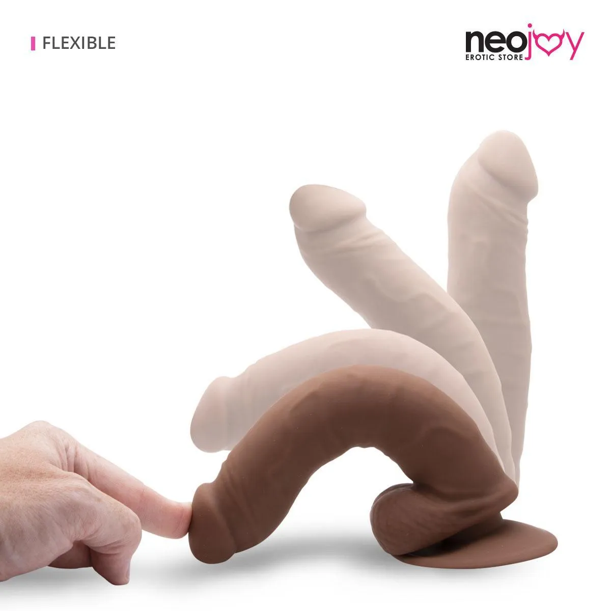 Neojoy - Daydream Premium Silicone Realistic Dildo Brown With Suction Cup 17.5cm - 6.8 inch