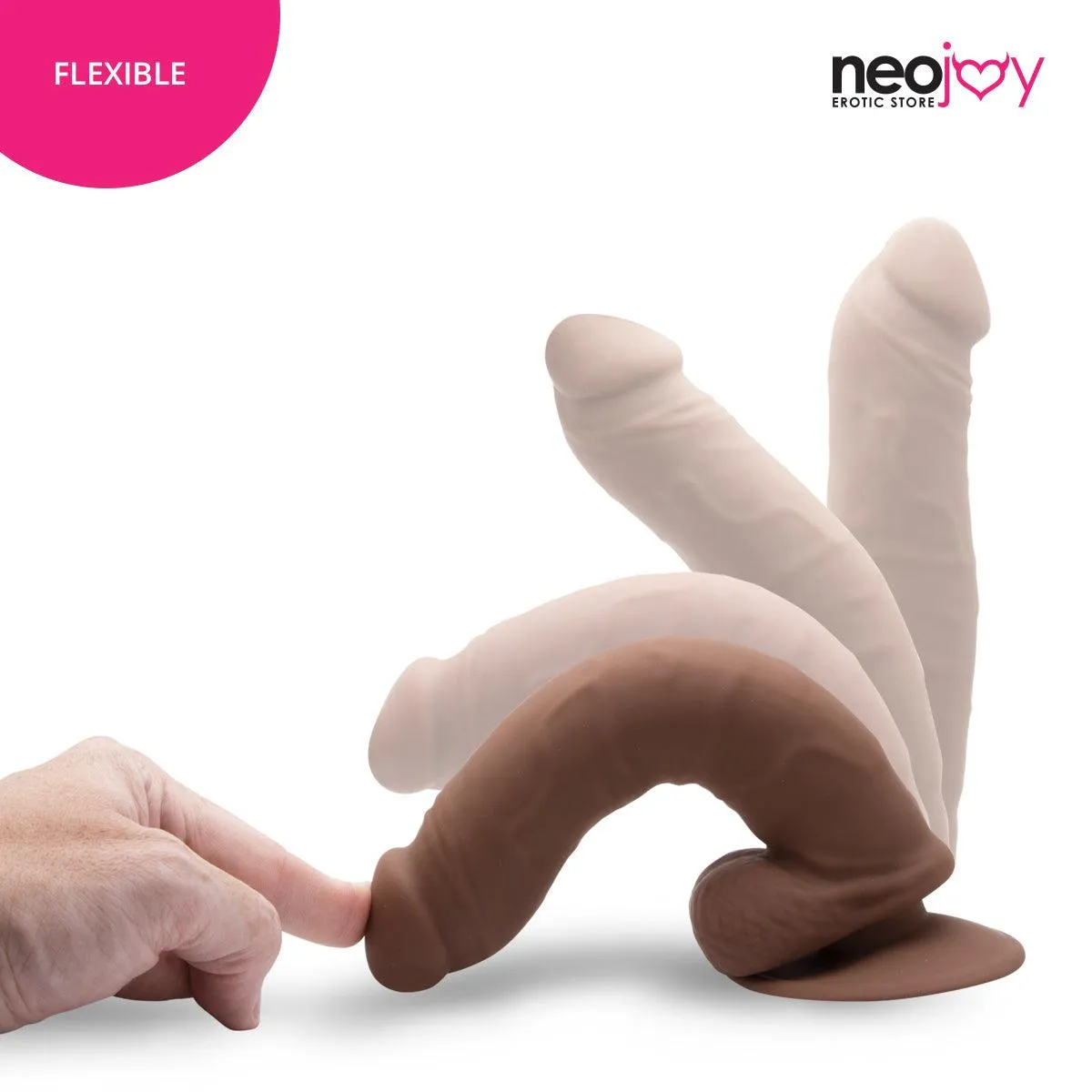 Neojoy - Daydream Realistic Dildo With Strap-On Dong - Brown - 22.3cm - 8.8 inch