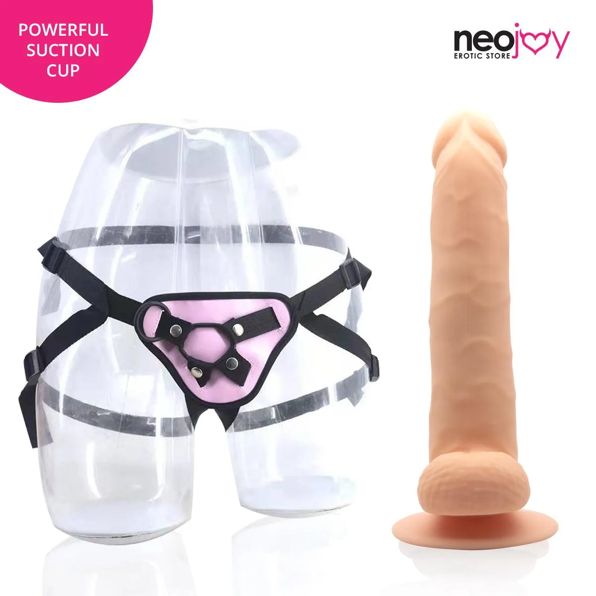 Neojoy - Daydream Realistic Dildo With Strap-On Dong - Flesh - 22.3cm - 8.8 inch