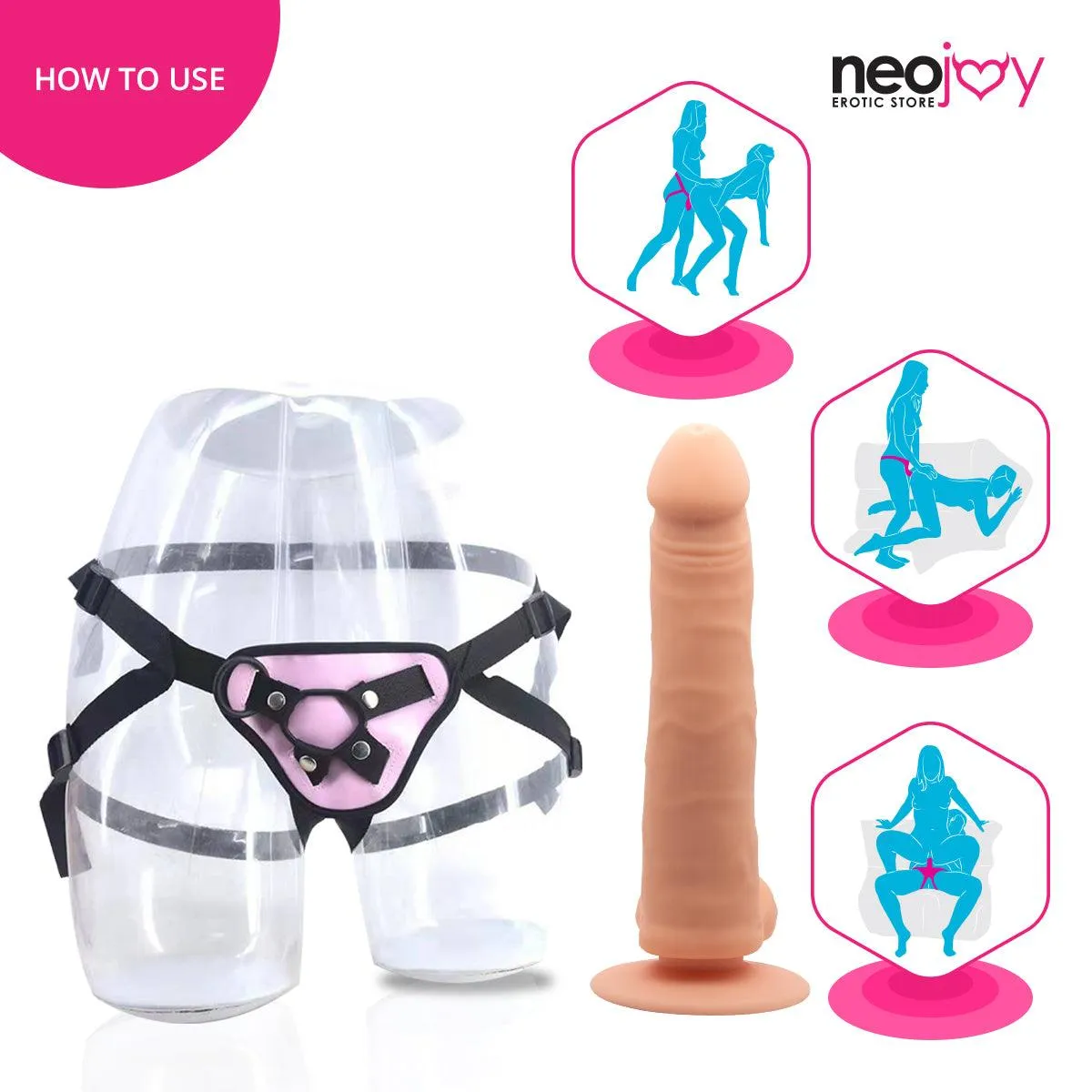 Neojoy - Daydream Realistic Dildo With Strap-On Dong - Flesh - 22.3cm - 8.8 inch