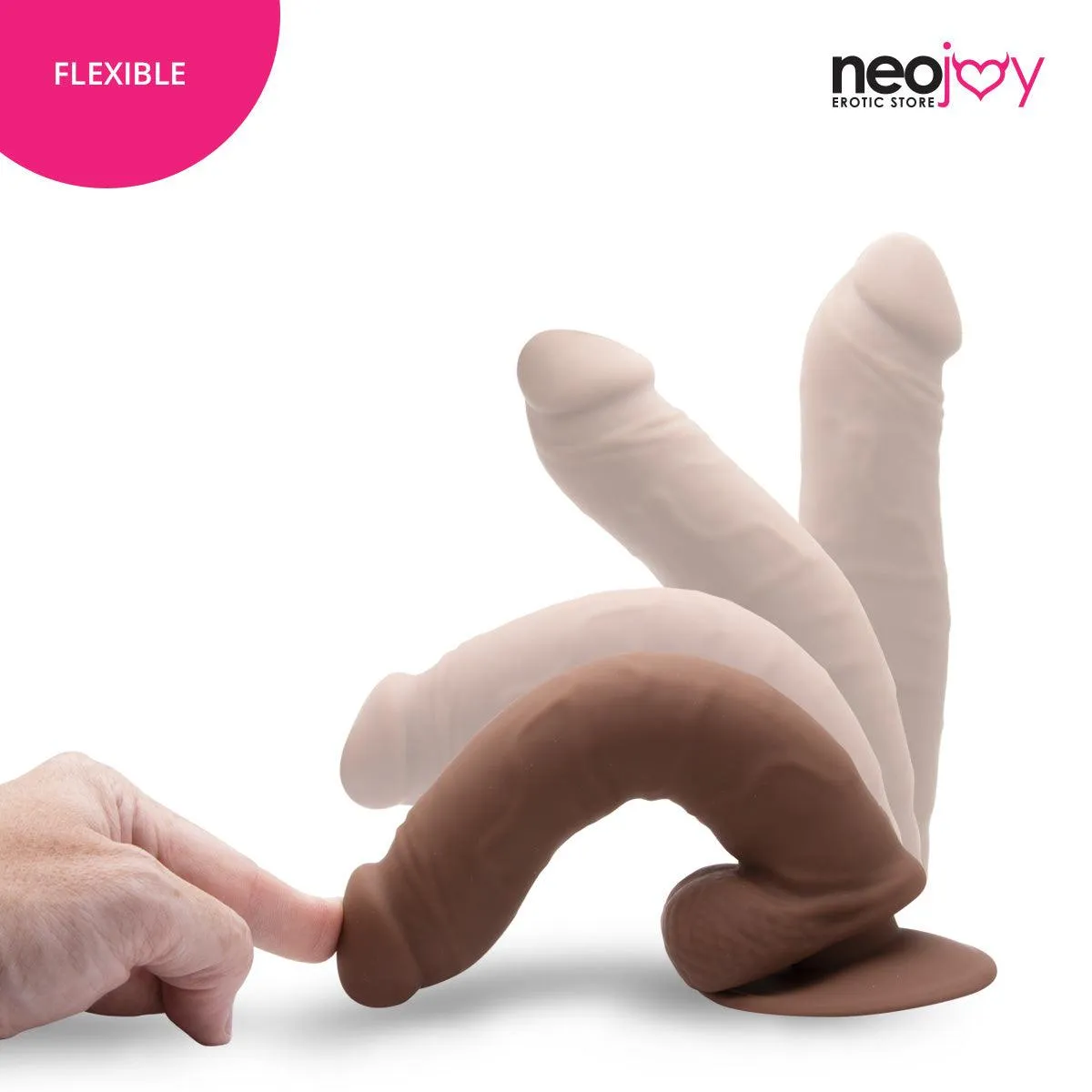 Neojoy - Daydream Realistic Dildo With Strap-On Dong Harness - Brown - 22.3cm - 8.8 inch