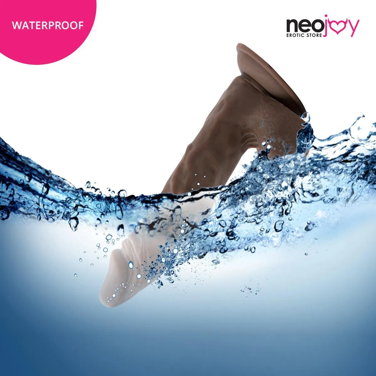Neojoy - Ultra Realistic Dildo With Strap-On Dong - Brown - 24.5cm - 9.6 inch