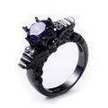 New Black Vintage Skull CZ Ring