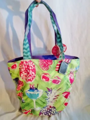 NEW NWT PAUL BRENT SUN N SAND Batik Tote Satchel Carryall Bag SUMMER PARTY
