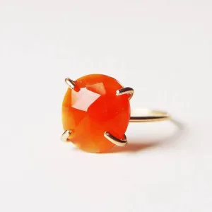 NEW! Orange Carnelian Rose Cut 14k Gold Filled Ring by Friedasophie