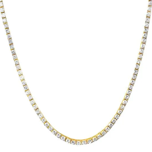 NG4458 18" 14K Gold Plated Shiny Tennis Chain