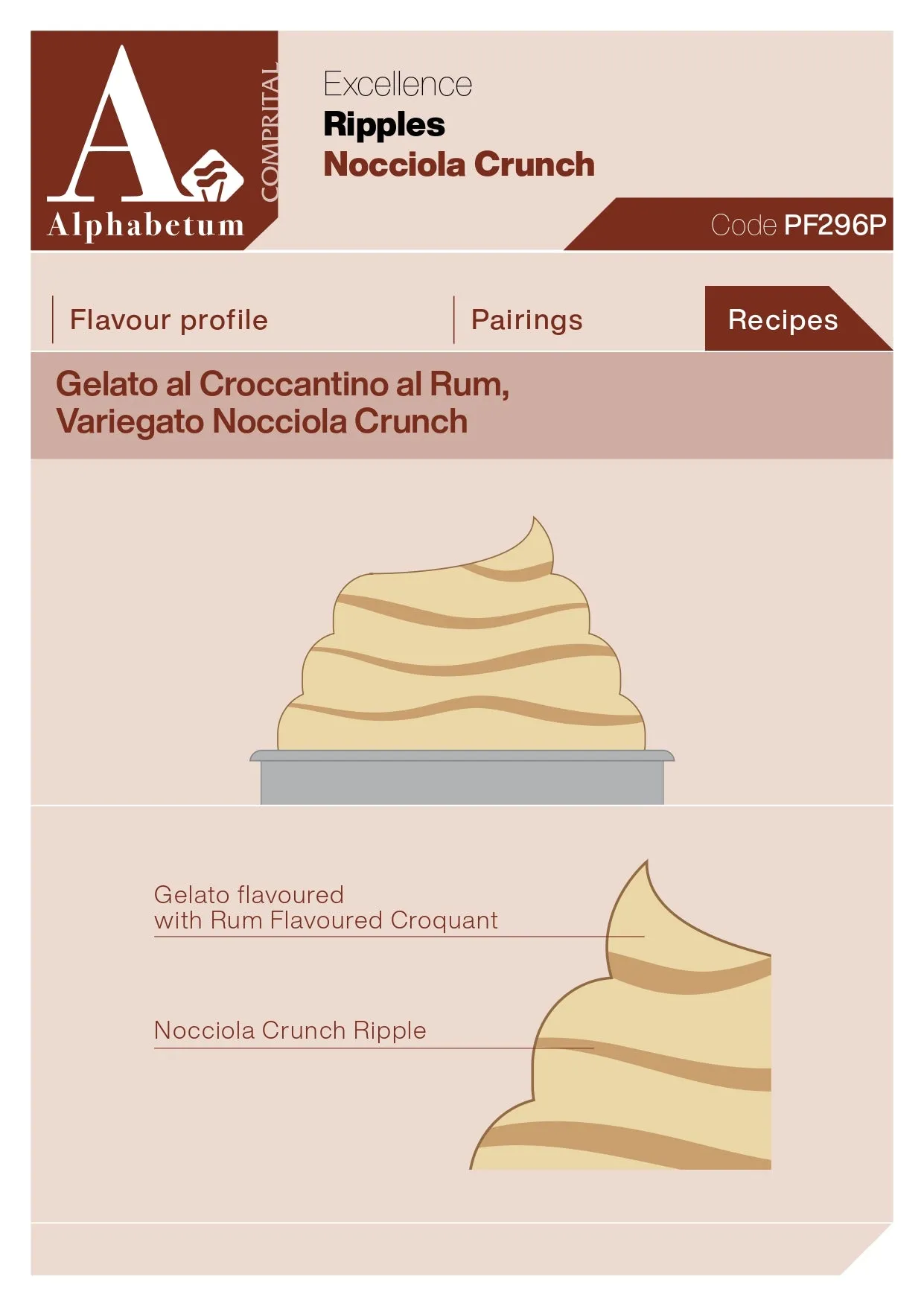 Nocciola Crunch (hazelnut crunch) Ripple - Case of 2 x 3 kg Units