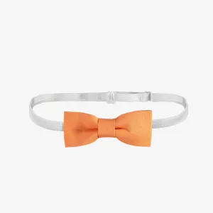 Nœud papillon orange ajustable en lin et coton, enfant || Adjustable orange bow tie in linen and cotton, child