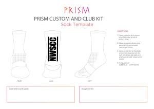 NWSCC White Sock Black Logo