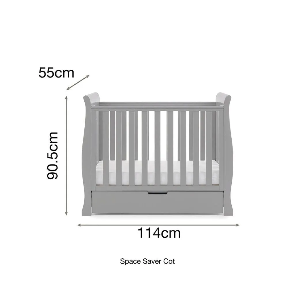 OBABY Stamford Space Saver Sleigh 3 Piece Room Set - Warm Grey