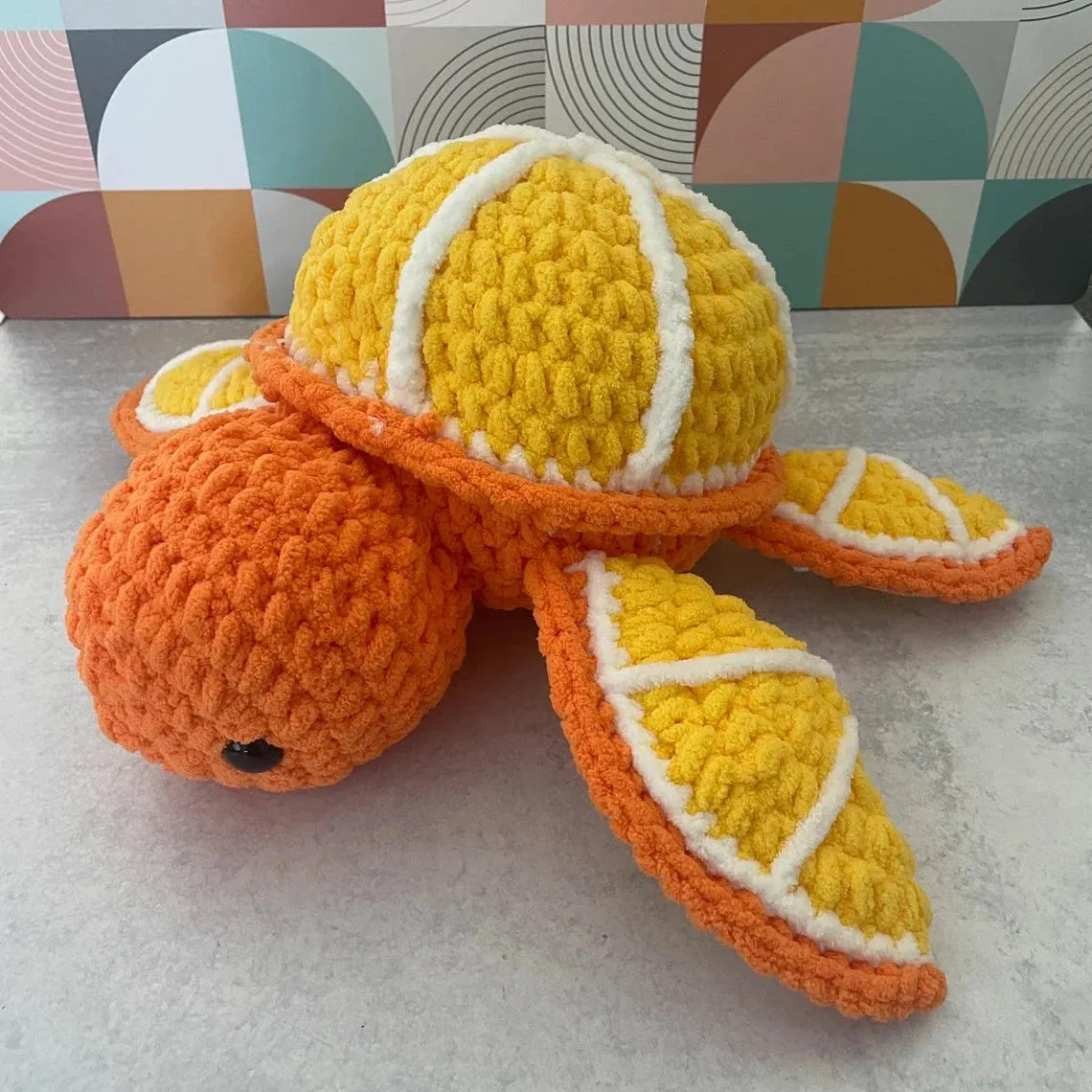 Orange Turtle Crochet Plush