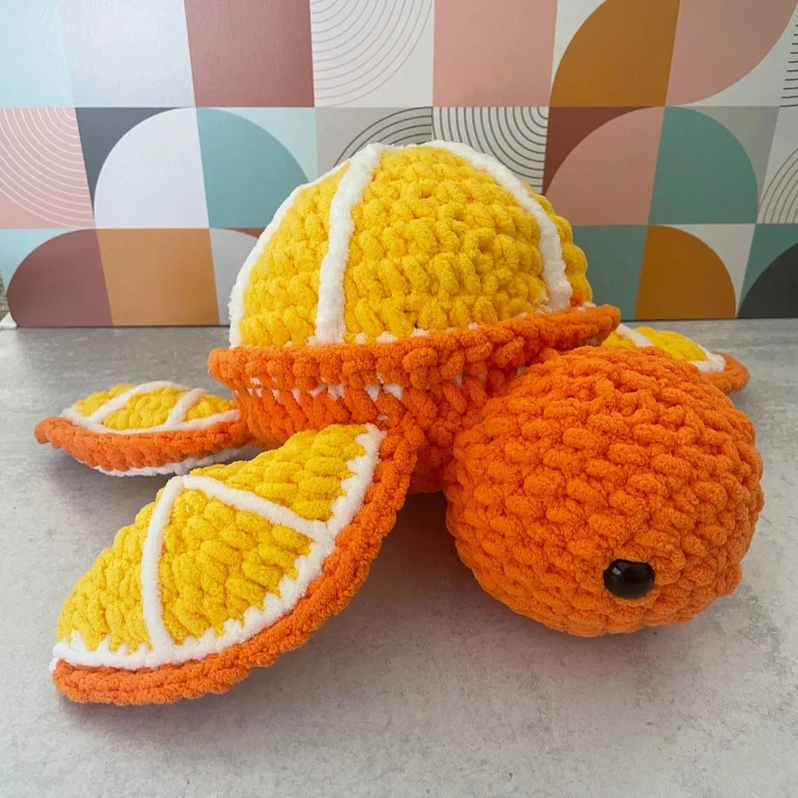 Orange Turtle Crochet Plush