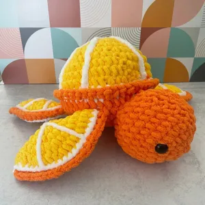 Orange Turtle Crochet Plush