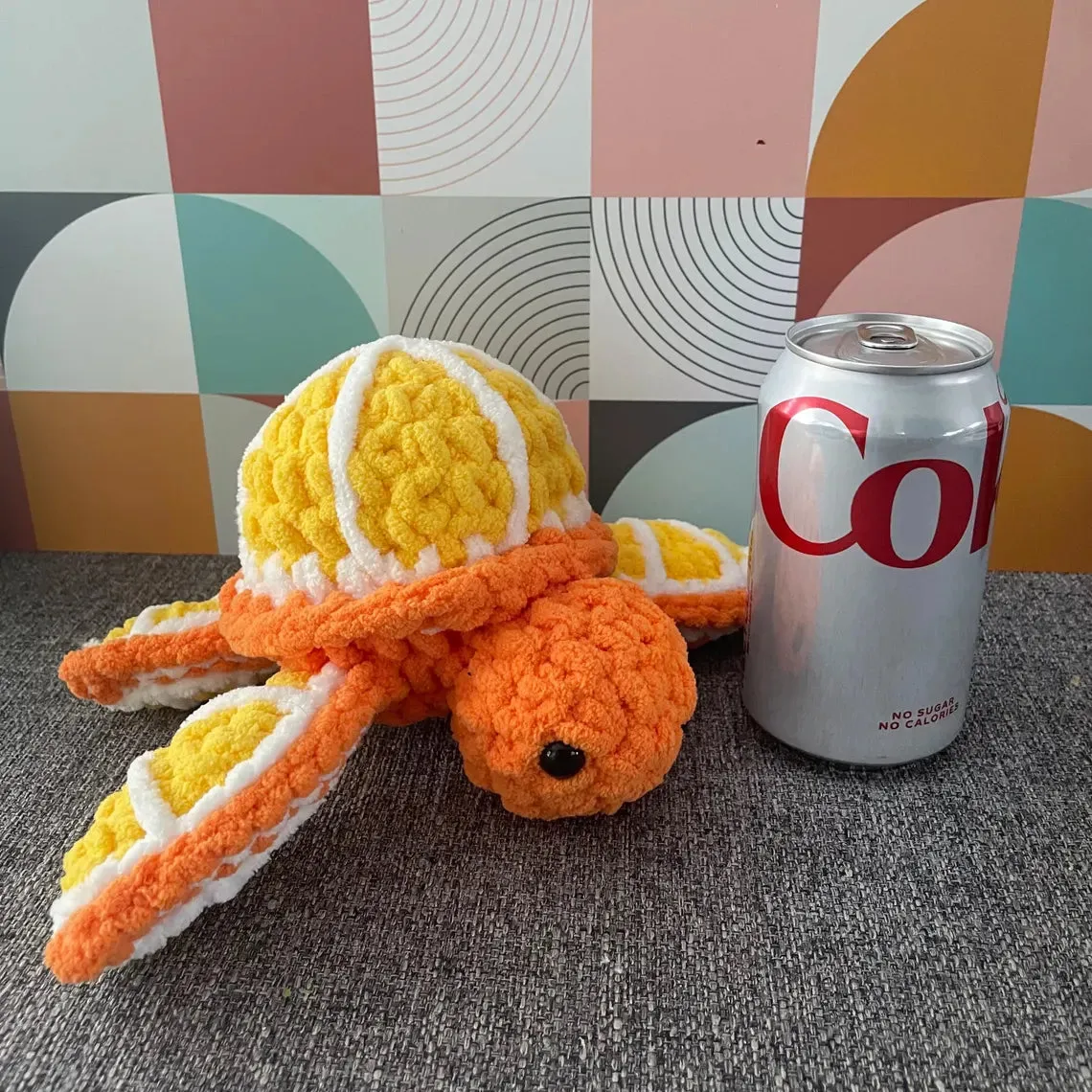 Orange Turtle Crochet Plush